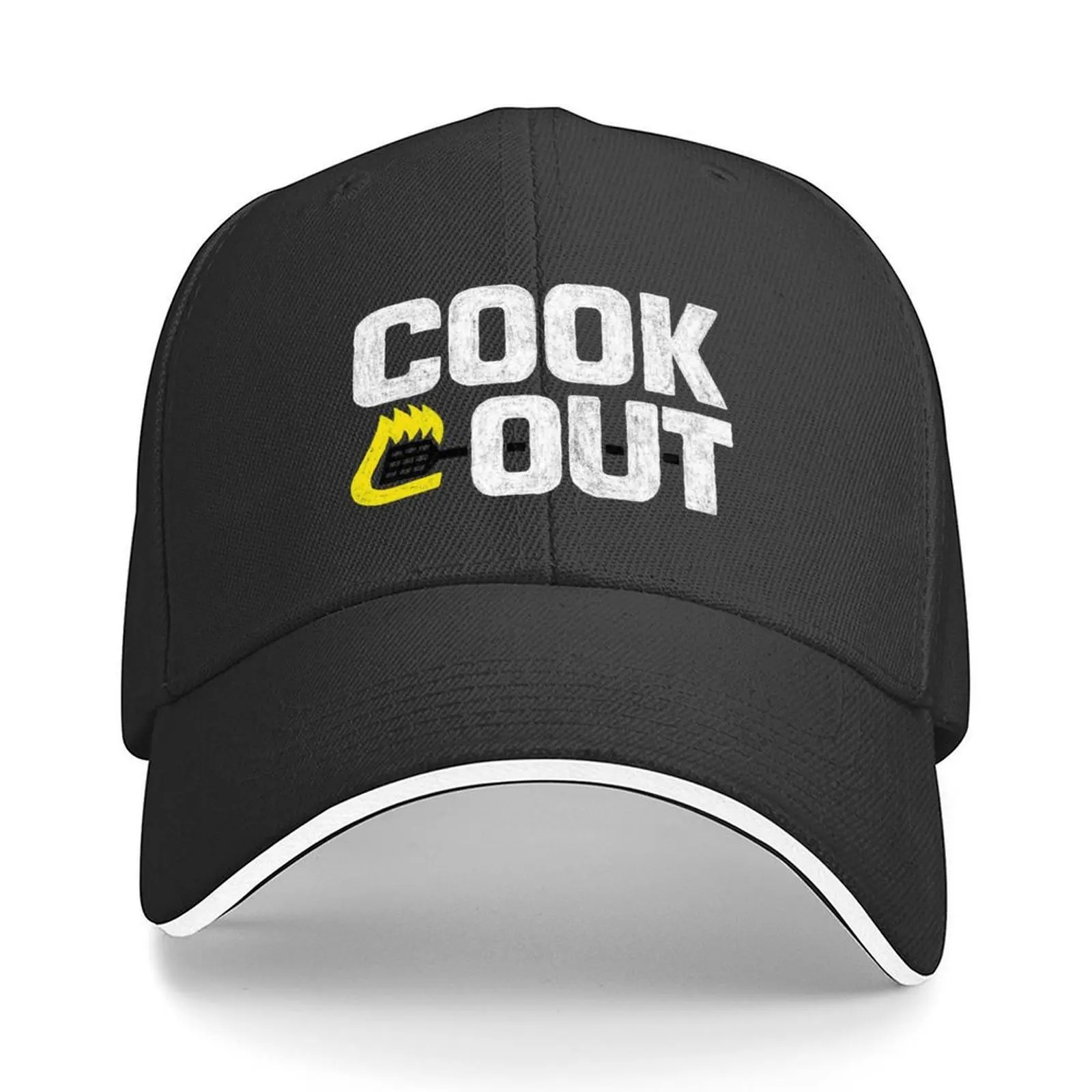 

Cookout - Vintage Chalk Texture - White & Black Baseball Cap funny hat Horse Hat Luxury Cap Golf Men Golf Wear Women's
