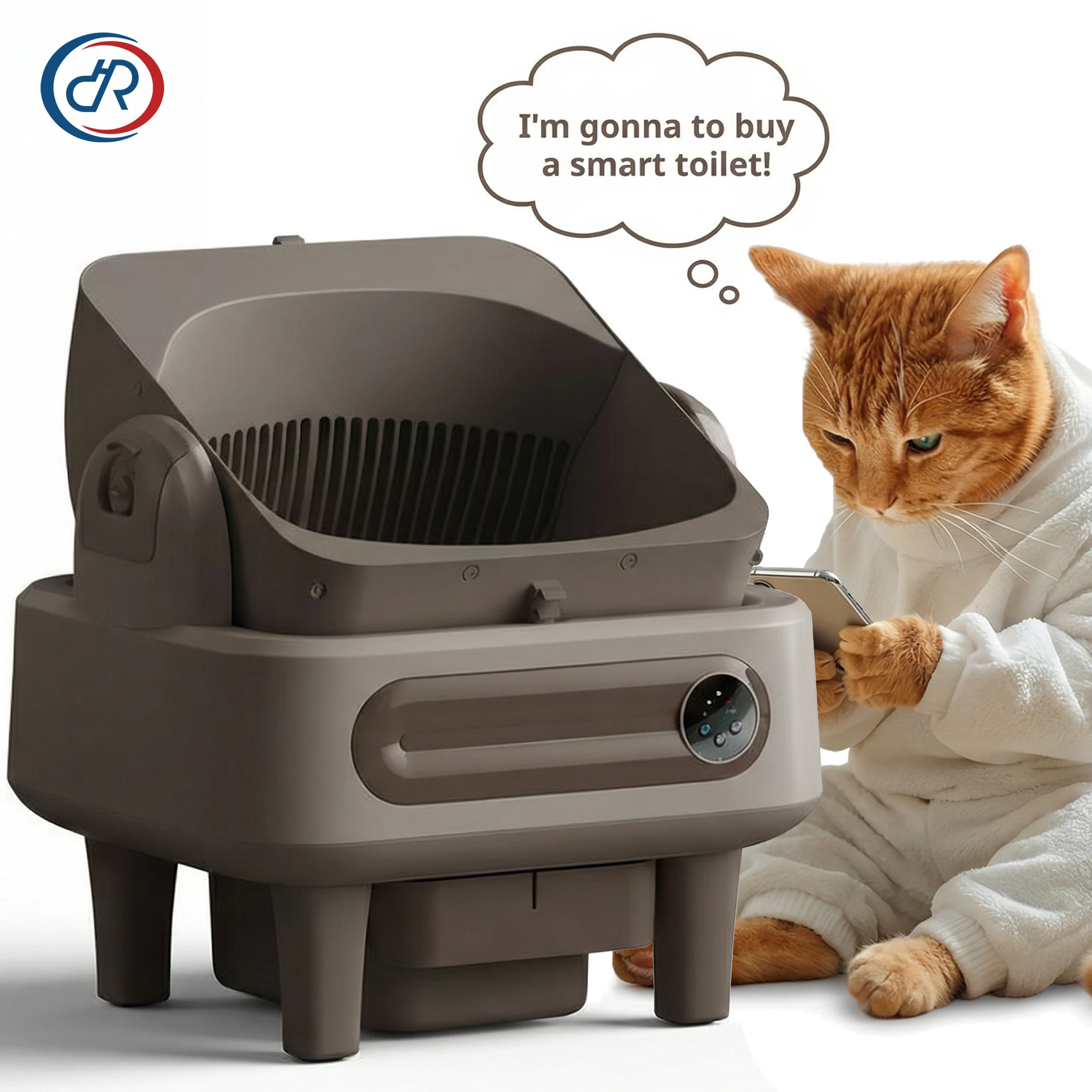 

Newly Design Automatic Cat Litter Box Low Noise Self Cleaning Litter Box with APP Control Dual Safety Sensors Smart Cat Toilet