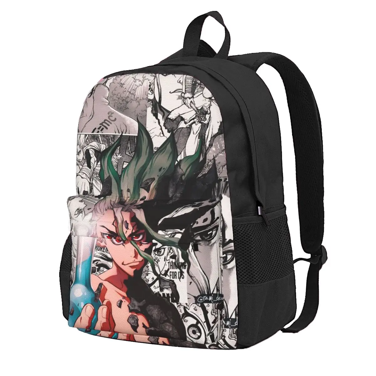 Senku Ishigami Dr Stone Apan AnimeStudent Backpack School Bag Hiking Travel Daypack for Boys Girls Fashion Bookbag Shoulder Bags