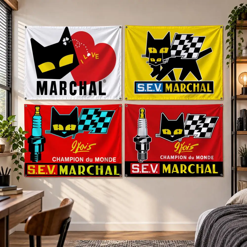 Automotive S-SEV Marchal Flags Banner Decor for Bedroom,Garden,Party,Club,Gaming Room,Indoor Outdoor