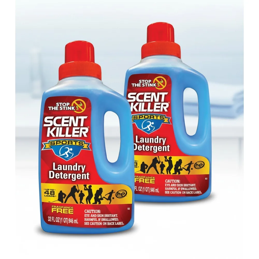 

Active Wear Laundry Detergent 2 Pack - Odor Eliminator & Stain Remover for Sports Gear, Safe HE Machines