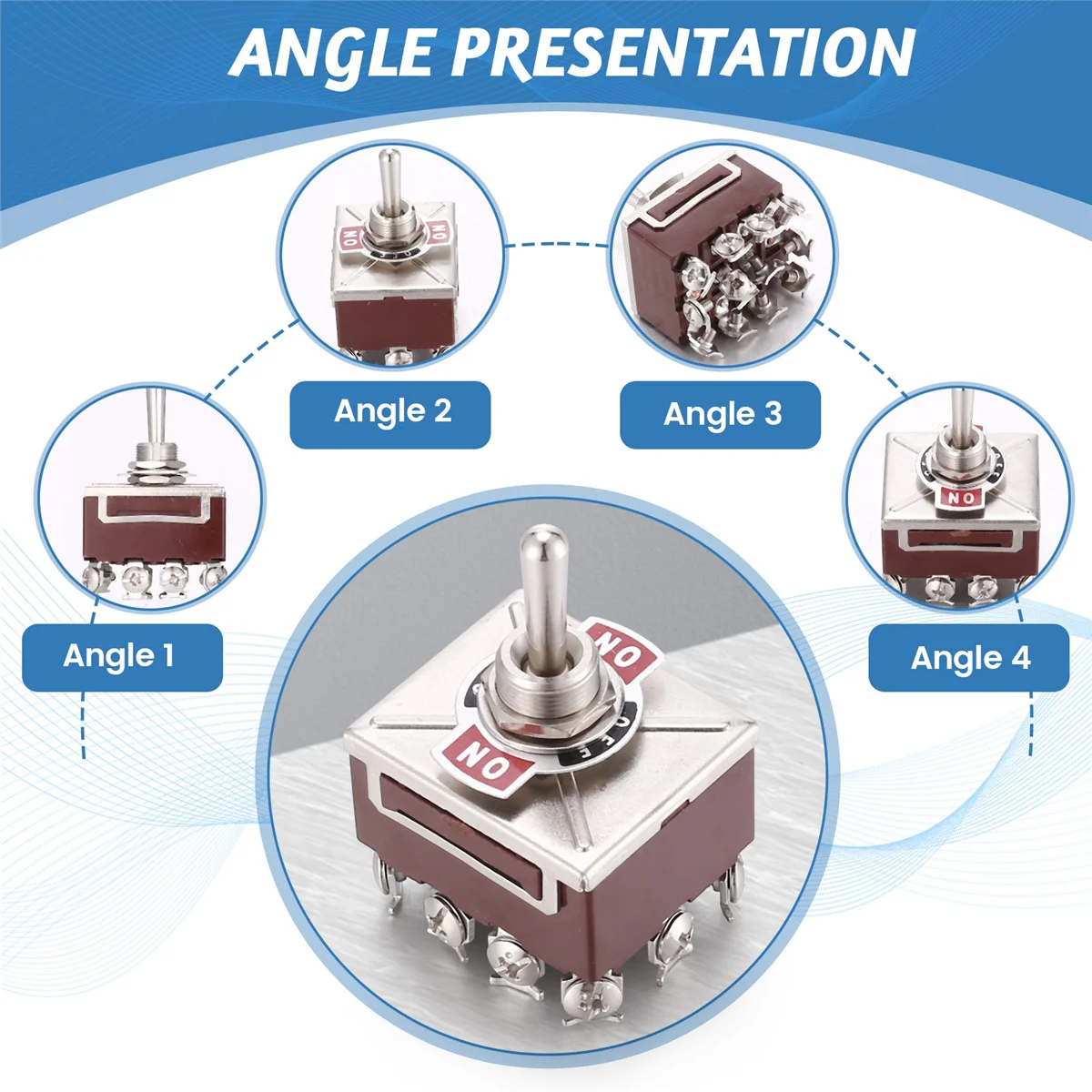 Activity AC 380V 10A ON/OFF/ON 3 Positions 12 Pin Latching Toggle Switch 4PDT