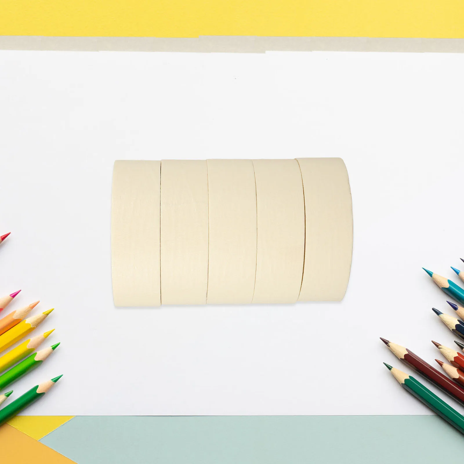 

5 Rolls 20M Painters Masking Residue-Free Easy Removable For Painting Walls Home Renovation Art Projects White Paint Masking