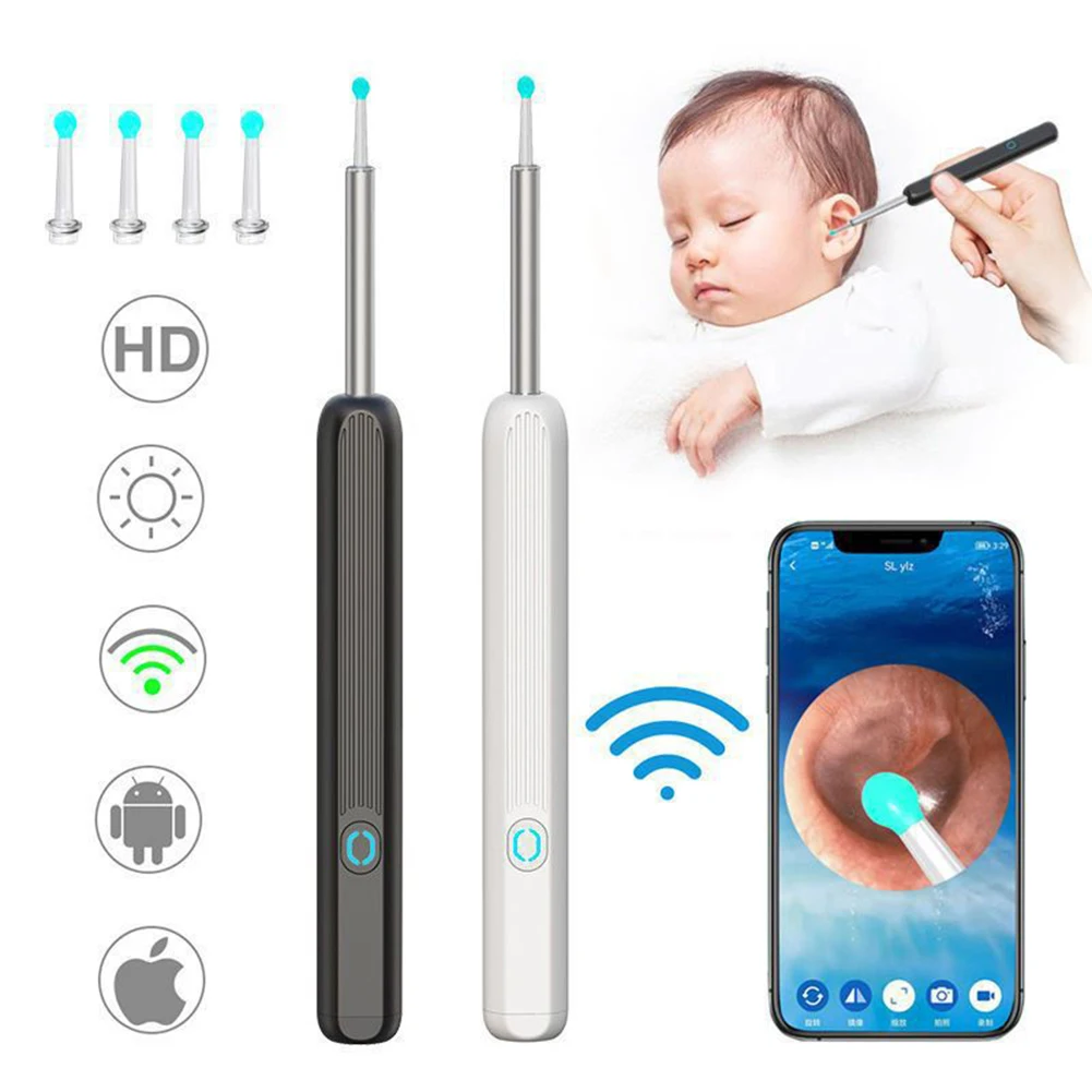 

Smart Visual Ear Cleaner NE3 High Precision Ear Wax Removal Tool with Camera LED Light Wireless Otoscope Smart Ear Cleaning Kit