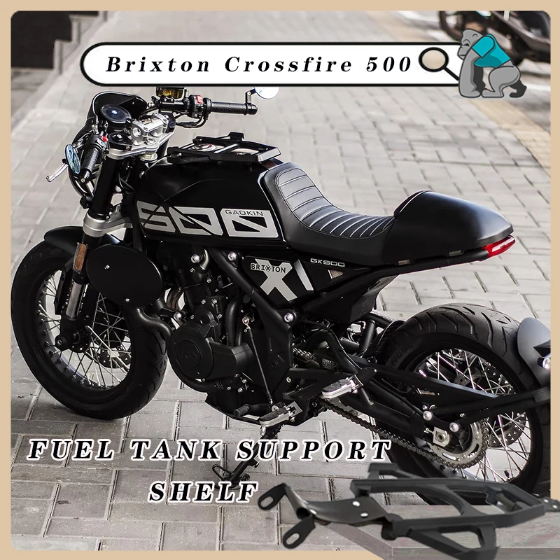 

Customized for Brixton Crossfire 500 Motorcycle Fuel Tank Support Shelf luggage carrier Black Petrol Cans Brackets Oilpot Rack