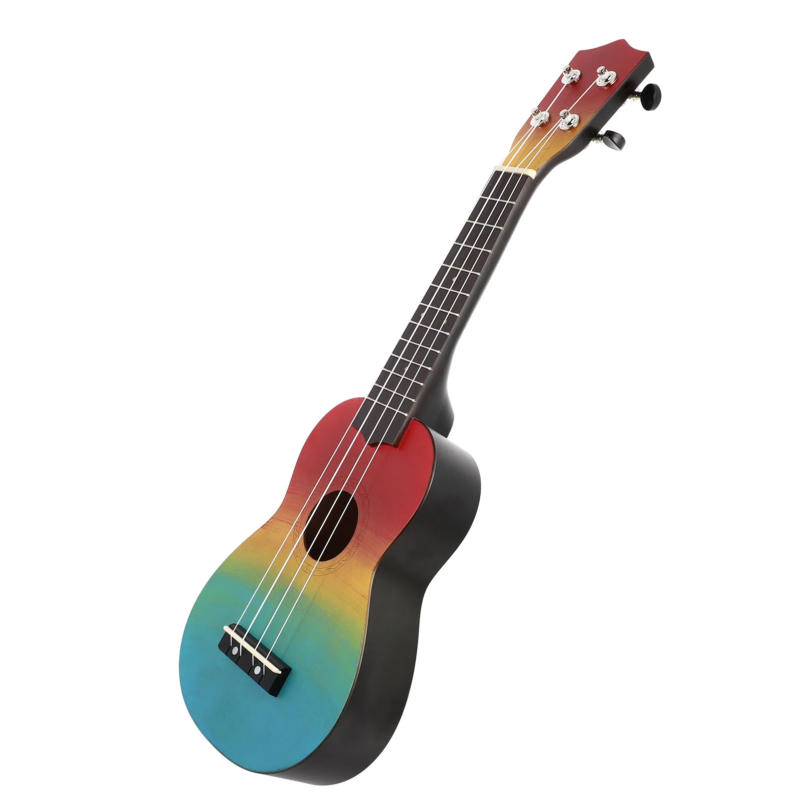 1 Set 21 Inches Rainbow Hand Drawn Ukulele Beginner Acoustic Instrument Beginner Ukulele 21 Inches Ukulele