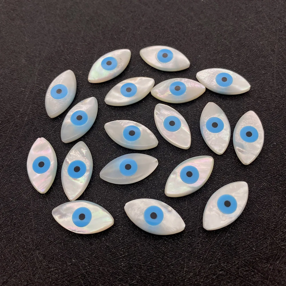 Exquisite Natural Shell Oval Eye Beads 4-20mm Charming Devil Eye Double Sided Jewelry DIY Necklace Earrings Bracelet Accessories