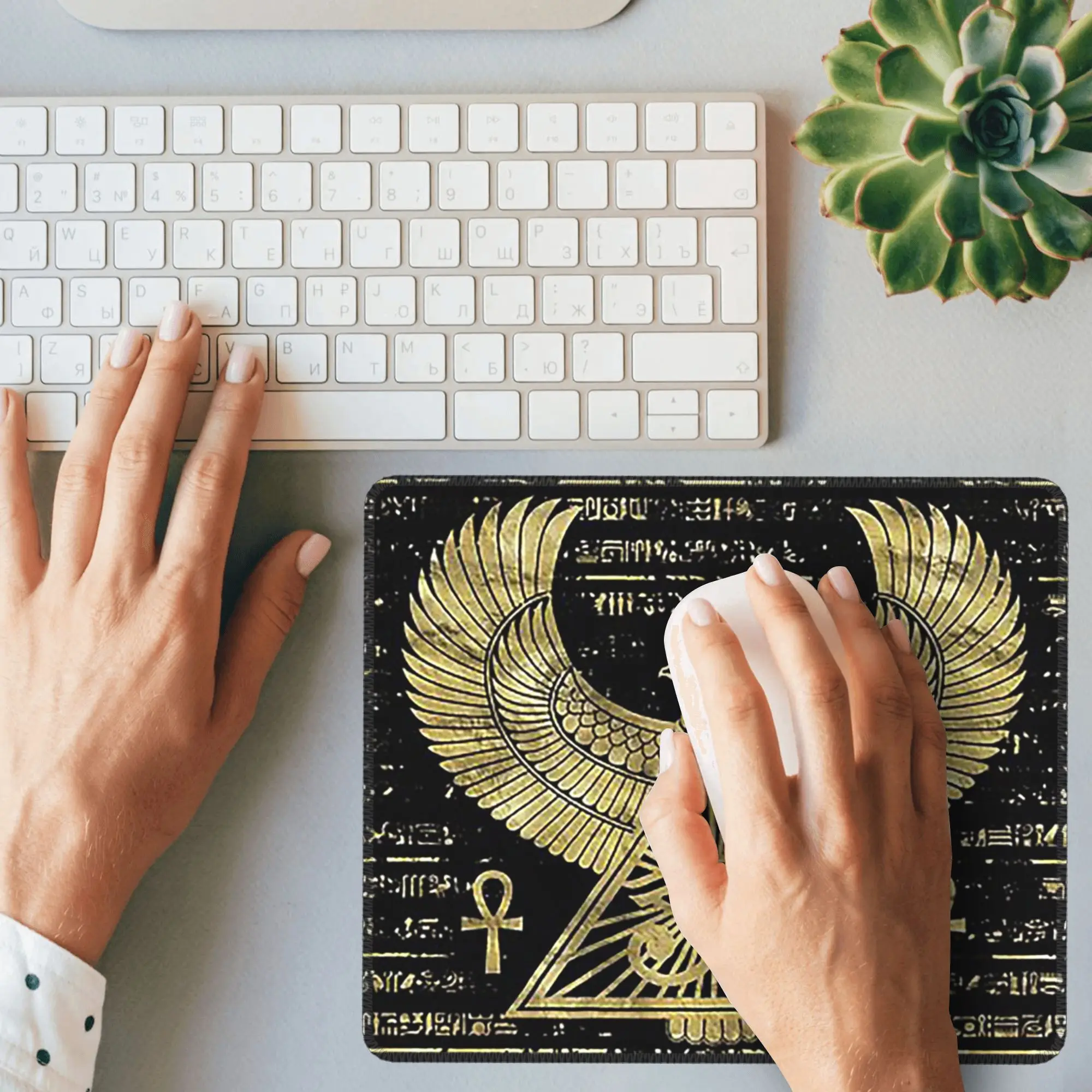 لوحة ماوس عين حورس Wadjet باللونين الذهبي والأسود، لوحة مفاتيح الكمبيوتر، حصيرة الماوس لألعاب الكمبيوتر المحمول، حصيرة مكتبية لطاولة المكتب