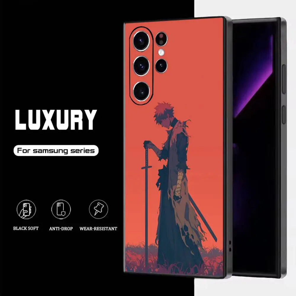 Etui na telefon B-Bleach I-Ichigo Kurosaki do Samsunga S25, S24, S23, S22, S21, S20, S10, Ultra, Plus, Lite, FE, miękki silikonowy czarny pokrowiec