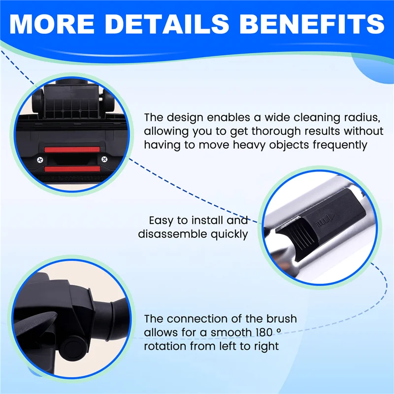 A99X-Sikat Penyedot Debu Universal, Sikat Kombinasi dengan Adaptor 35Mm, Aksesori untuk Penyedot Debu, Nosel Penyedot Debu