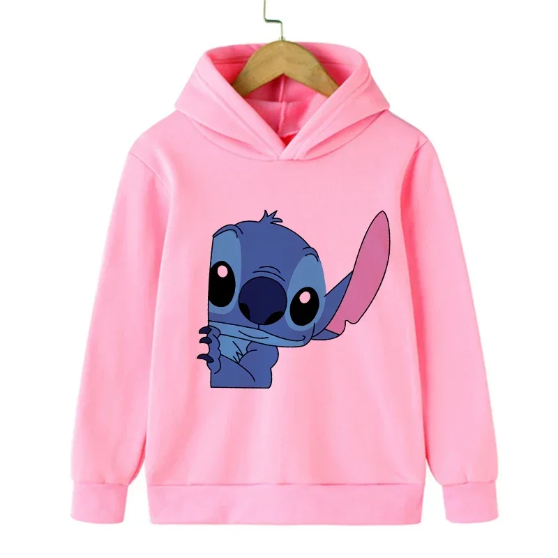 Kawaii 90s Christmas Disney Stitch Hoodie Children Cartoon Clothes Kid Girl Boy Lilo and Stitch Sweatshirt Hoody Baby Casual Top