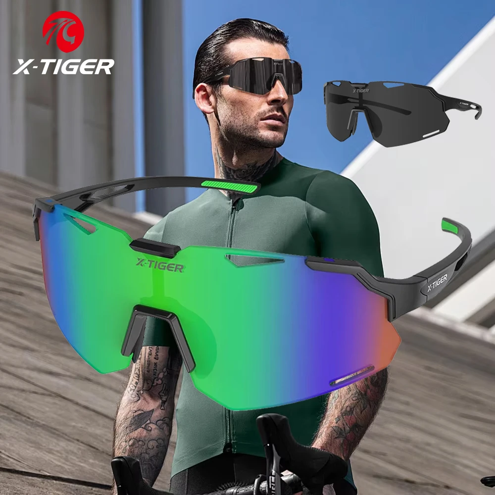 

X-TIGER Polarized Cycling Glasses Adult 21g Ultralight Sports Sunglasses Men Fit MTB Road Cycling Eyewear Fishing Driving Goggle