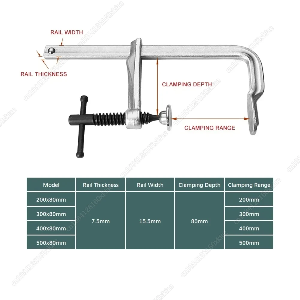 Imagem -06 - Heavy Duty F-clamp Bar Clip para Carpintaria Faça Você Mesmo Ferramenta Mão Braçadeiras de Carpinteiro Alta Resistência Aperto de Madeira Hardware Grampos 200500 mm