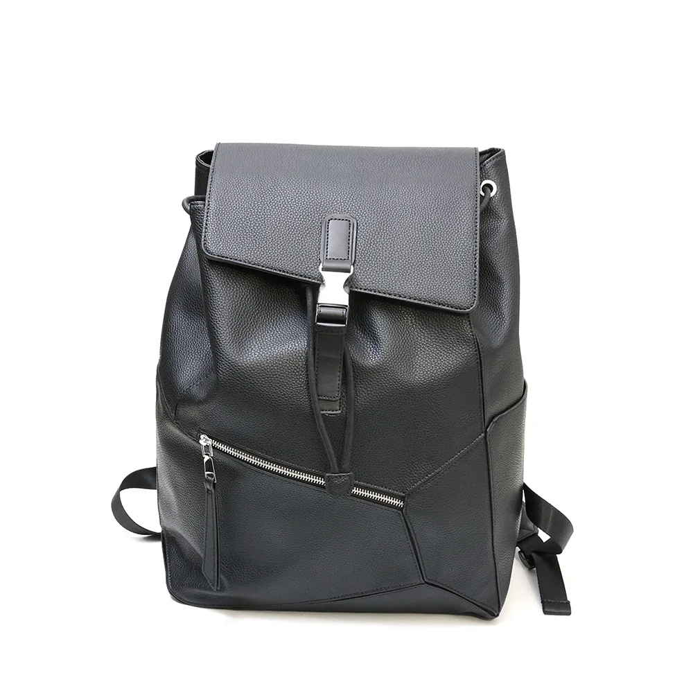 Luxuriöser Lederrucksack für Herren, Modischer Schnallenverschluss-Rucksack, Business-Laptop-Tasche, Große Kapazität, Reisetaschen, Schultaschen – Detail 7