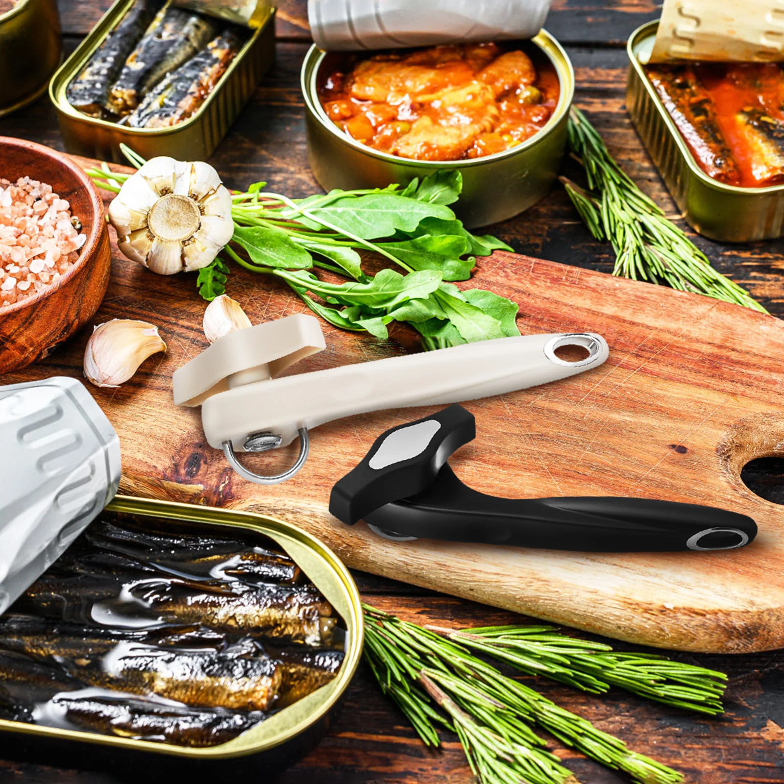 

2Pcs Can Opener Manual Stainless Steel Ergonomic Handheld Can Lid Remover Smooth Edge Kitchen Gadget Tin Opener