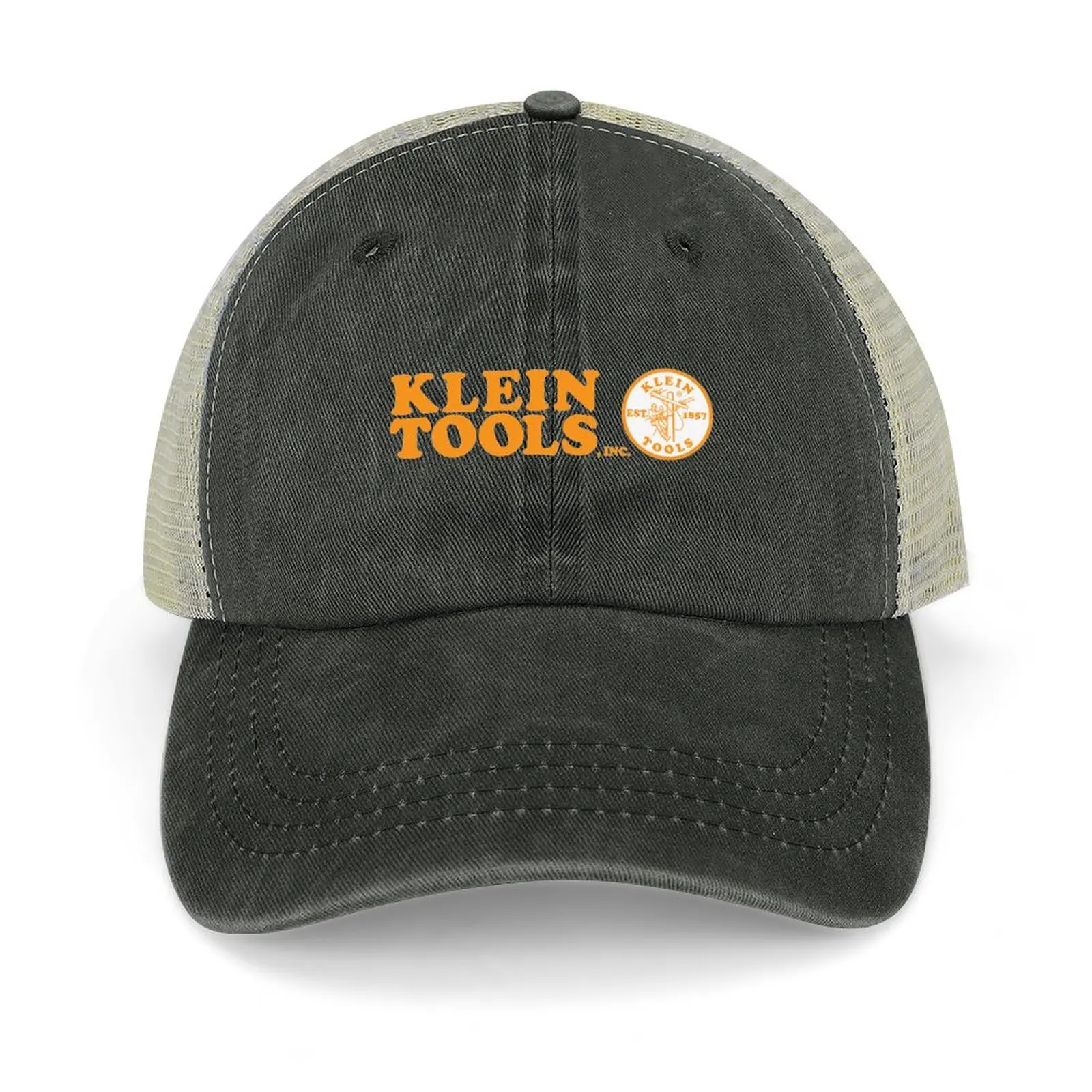 Klein Tools - Est . 1857 Logo (Orange) Cowboy Hat Golf Hat Man Hip Hop Hats For Women Men\'s