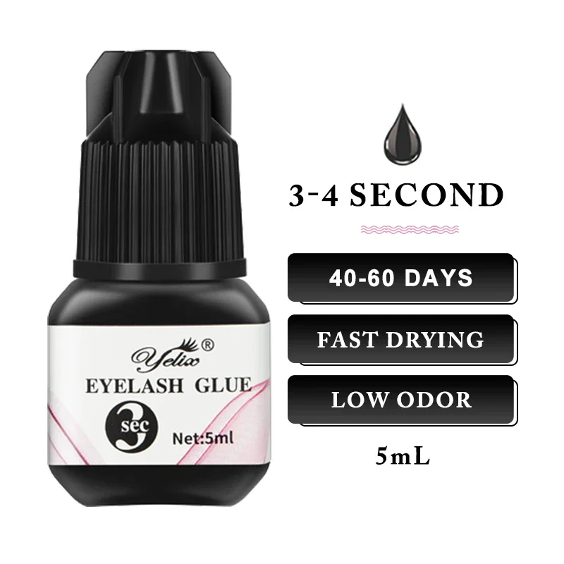 Yelix wimpern verlängerung kleber 0.5-1 Sec Schnelle Trockenen einzelne wimpern kleber Schwarz/Klar wimpern kleber Falsche Wimpern lash erweiterung