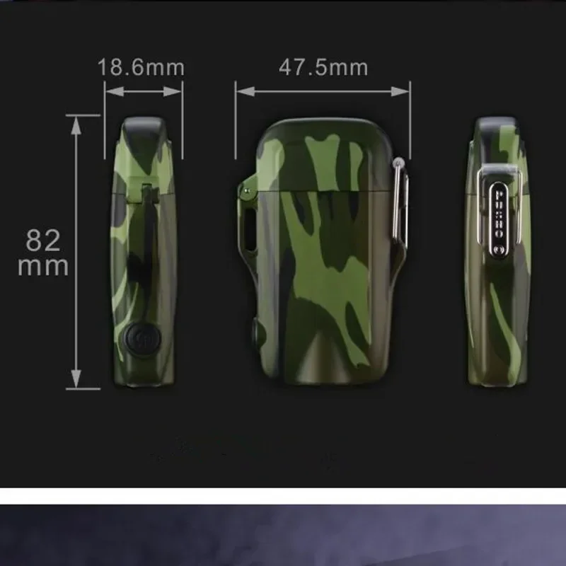 Multifunctional Rechargeable Dual Arc Cigarette Lighter Mini Flashlight Windproof and Waterproof Plasma Outdoor Lighter