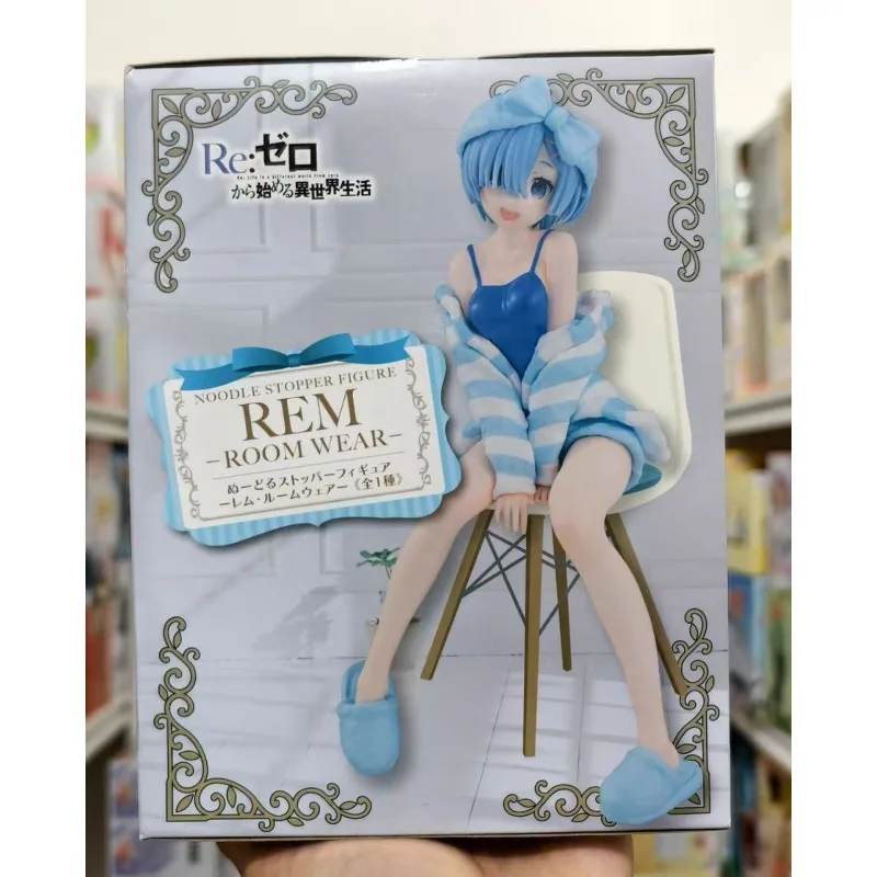 

In Stock Original FuRyu Re ZERO Starting Life in Another World Noodle Stopper Figure REM 14cm PVC Anime Figure Toy Gift Ornament
