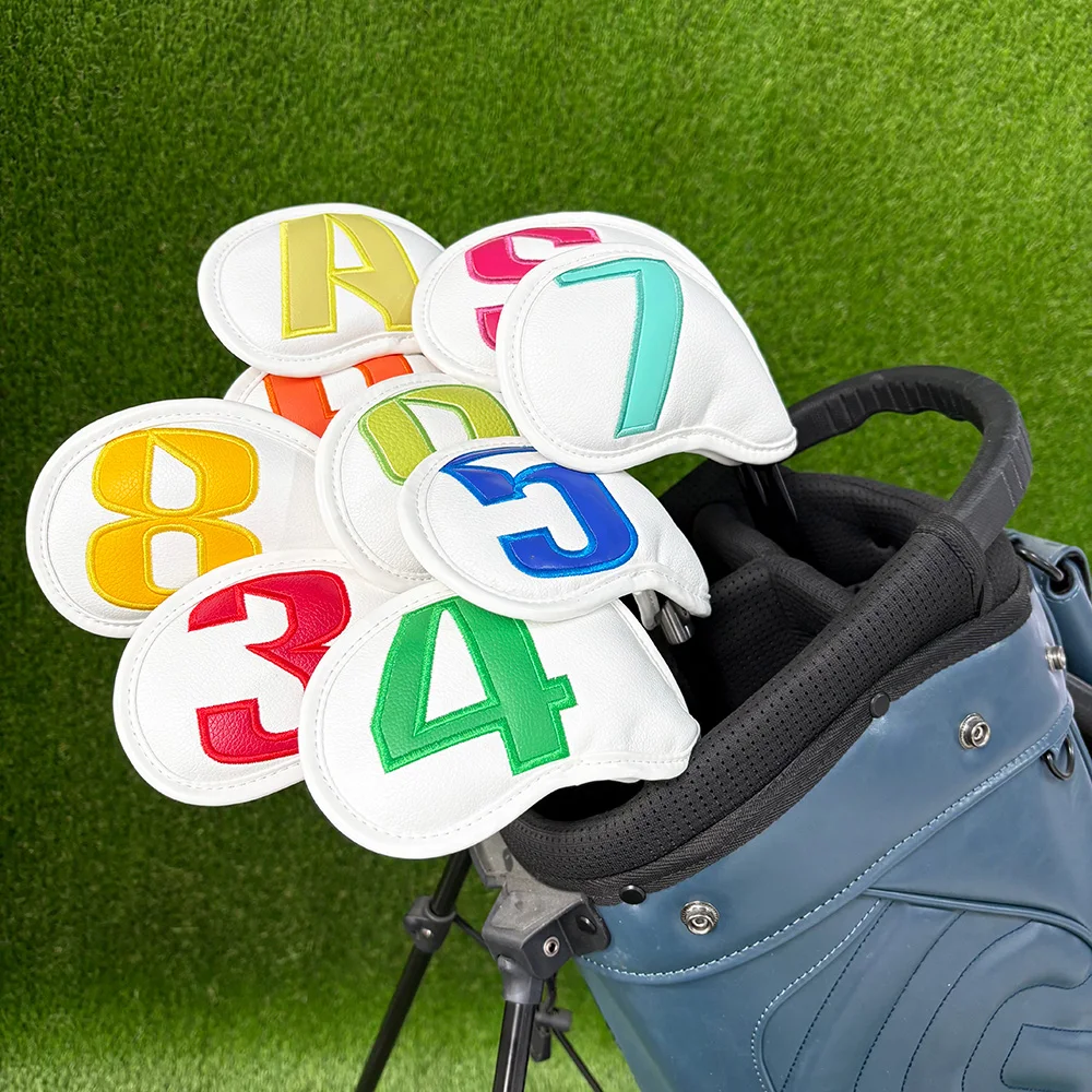 10Pc/Set Colorful Number Golf Iron Covers Golf Club Head Covers Headovers Wedges Covers (3-9 P A S) Golf Accessories image 4