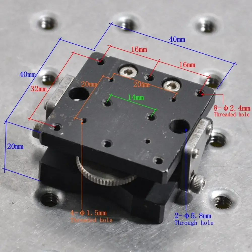 일본 Suruga Seiki B40-40E 수동 정밀 각도 변위 슬라이드 아크 틸트 조정 테이블 40x40mm