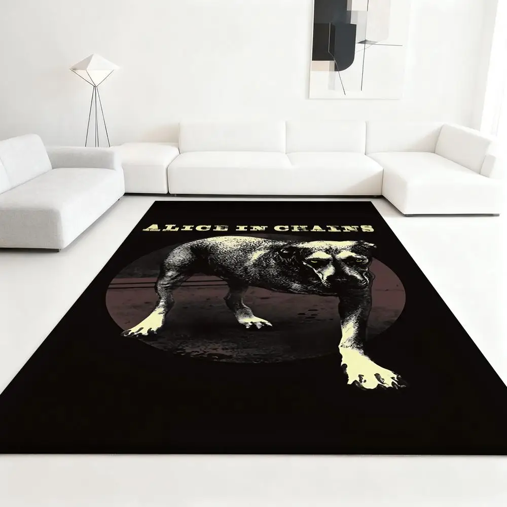 

Rock Band-Alice in C-Chains Floor Mat Soft Thickened Absorbent Non-Slip Bedroom Living Room Door Mat Home Decor Flannel Rugs