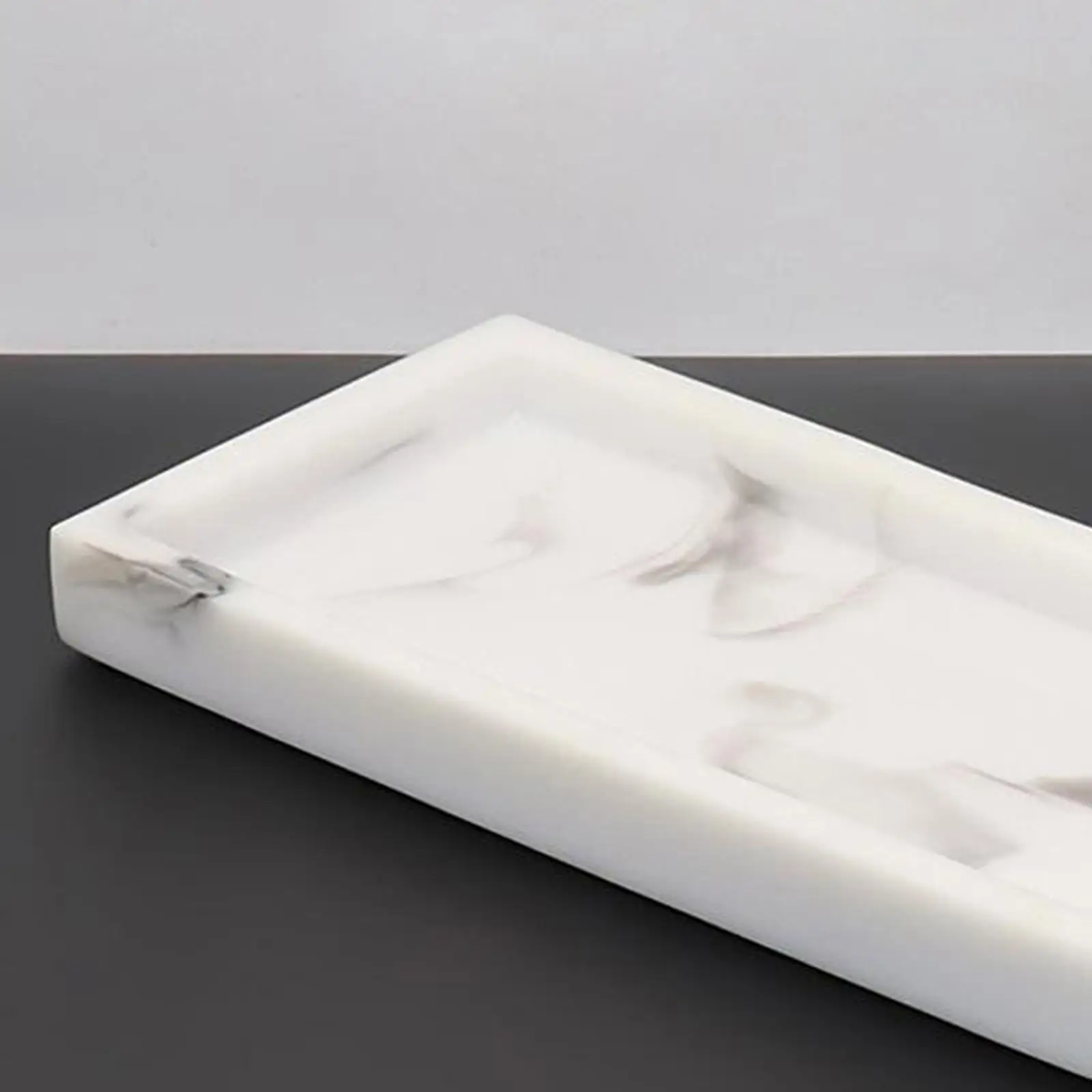 Nordic Imitation Marble Resin Tray Toilet Vanity Tray Bathroom Tank Tray for Soap Towel Decor Kithen Tray Dish