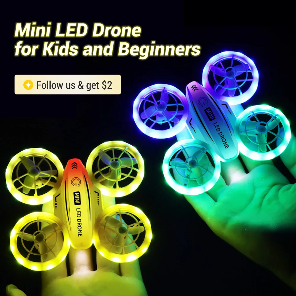 Mini Drone Kit per bambini e principianti quadricottero RC a LED a 360 ° con telecomando 2.4G Drone giocattolo regalo per bambini ragazzi ragazze