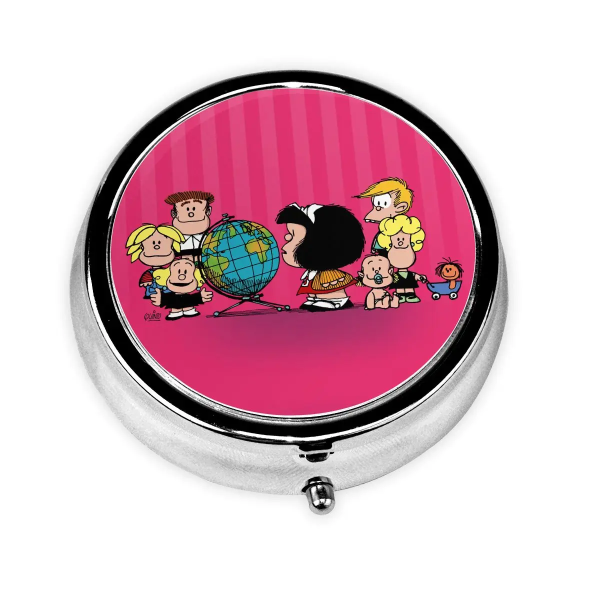 

Kawaii Cartoon Mafalda Mini Portable Pill Case for Purse Medicine Storage Case Pill Box For Travel