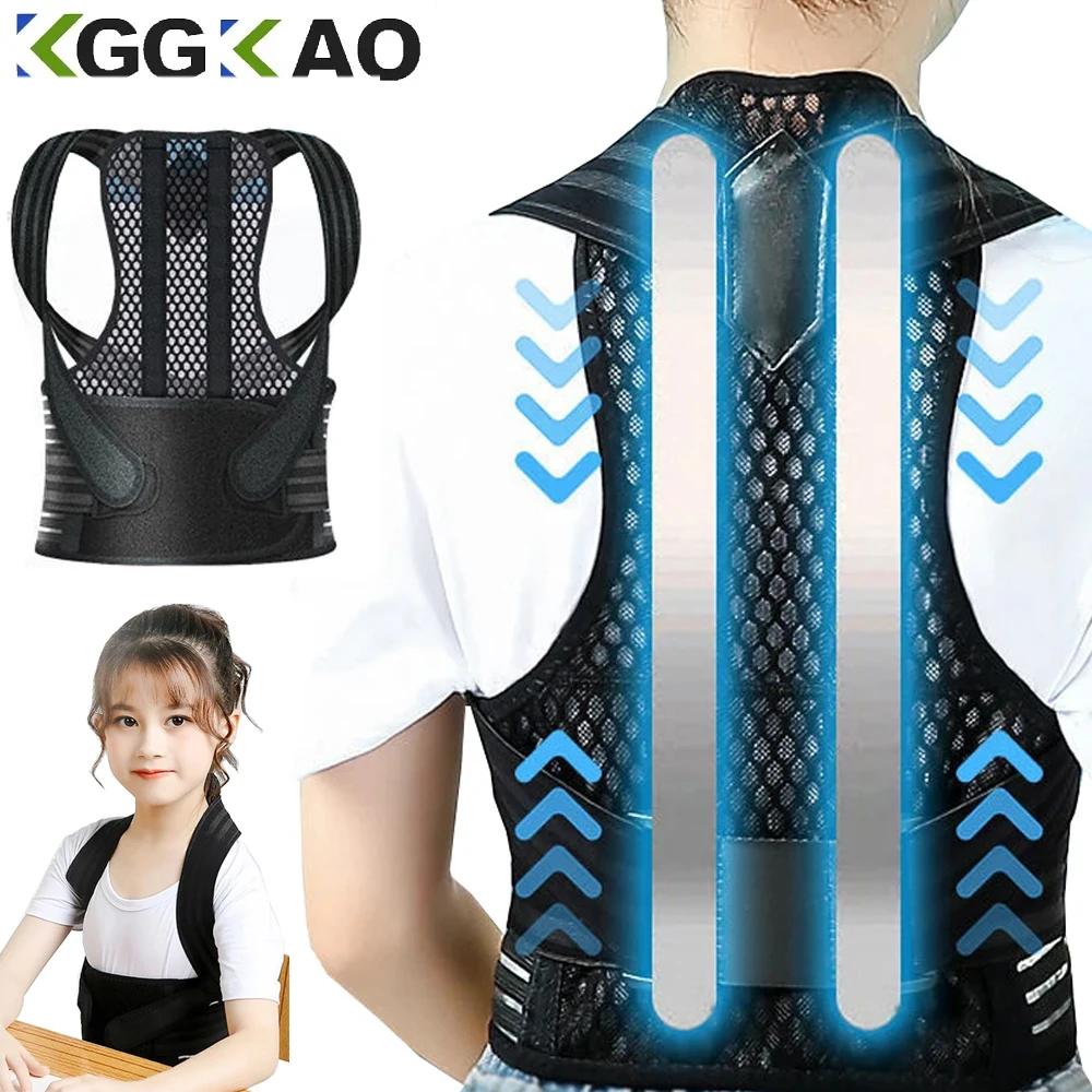 

Back Posture Corrector for Kids/Teens,Adjustable Upper Back Brace Clavicle Support Brace with Soft Shoulder Pads Improve Slouch