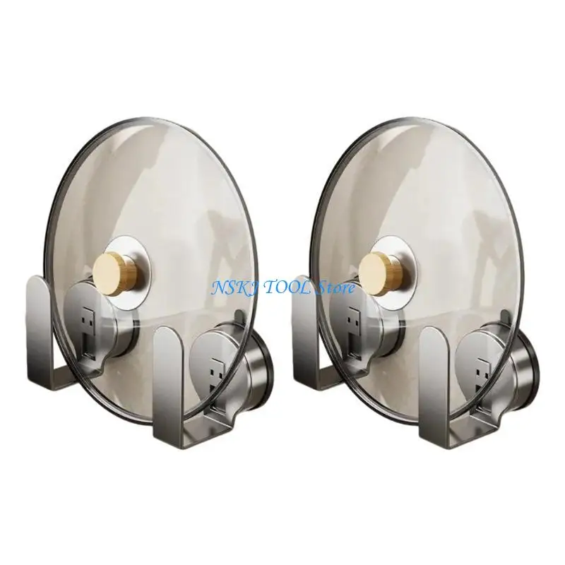 L8RC Portable Wall Mounted Pot Lid Holders Convenient for Limited Kitchen Space