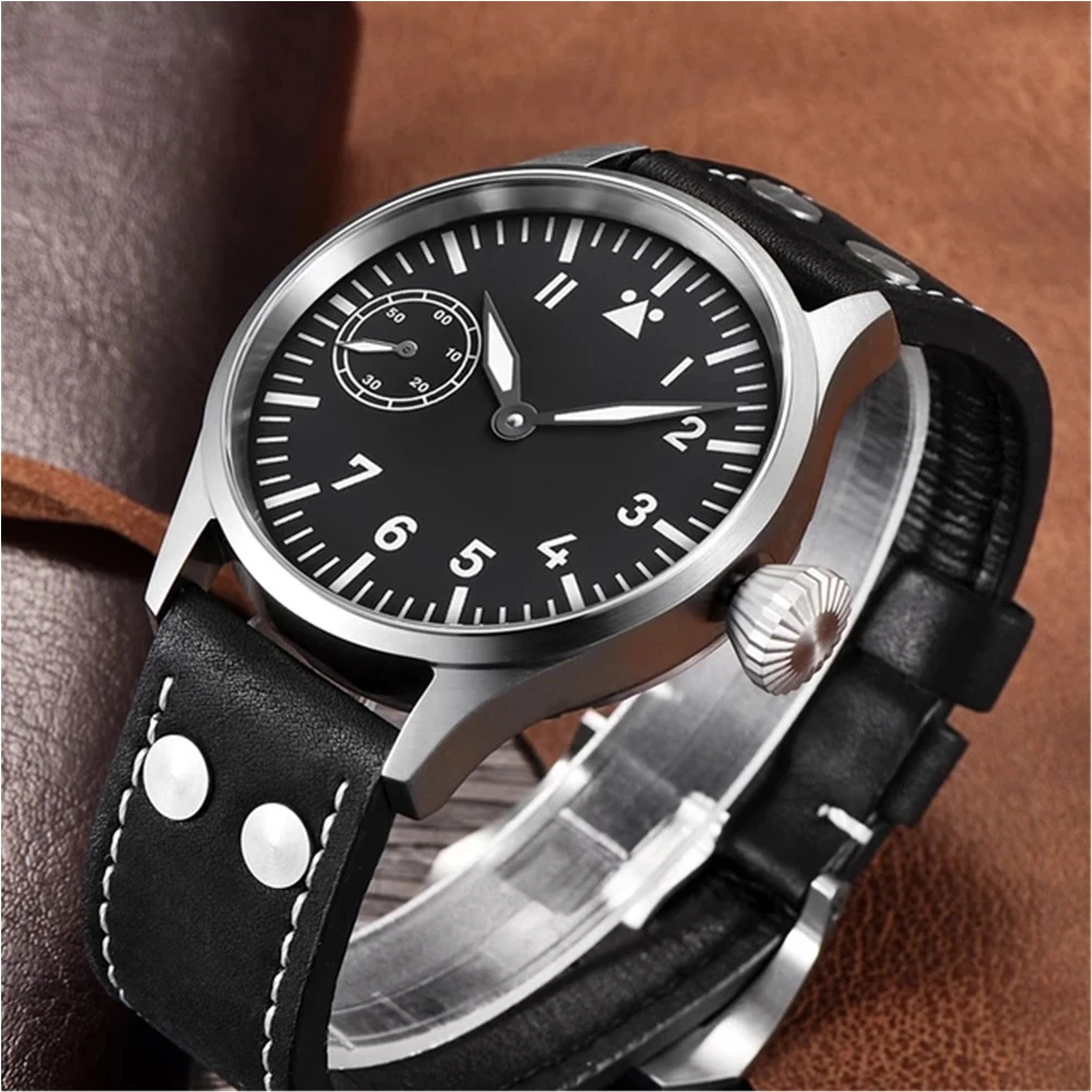 Men\'s Watch 43mm Seagull ST36 Manual Winding Mechanical Movement Sapphire Glass 316L Stainless Steel Case Fashion Luminous