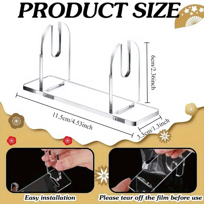 1/2pcs For Japanese & Chinese Hand Fans Acrylic Fan Display Stands Foldable Fan Stand Holder Space-Saving Desk Organizer