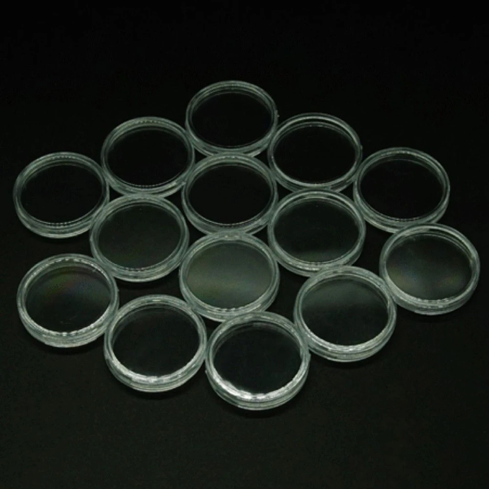 10/25 PCS 27mm Clear Plastic Coin Box Coin Storage Box Capsule Organizer Coin Storage Protective Box Containers