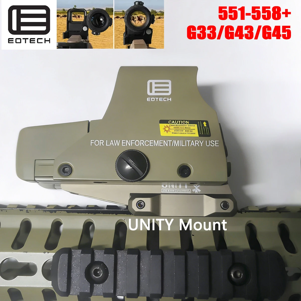 Hunting EOTECH 551 552 553 Red Dot Holographic Collimator with UNITY Mount G33 G43 G45 3X 5X Magnifier Scope Airsoft Riflescope