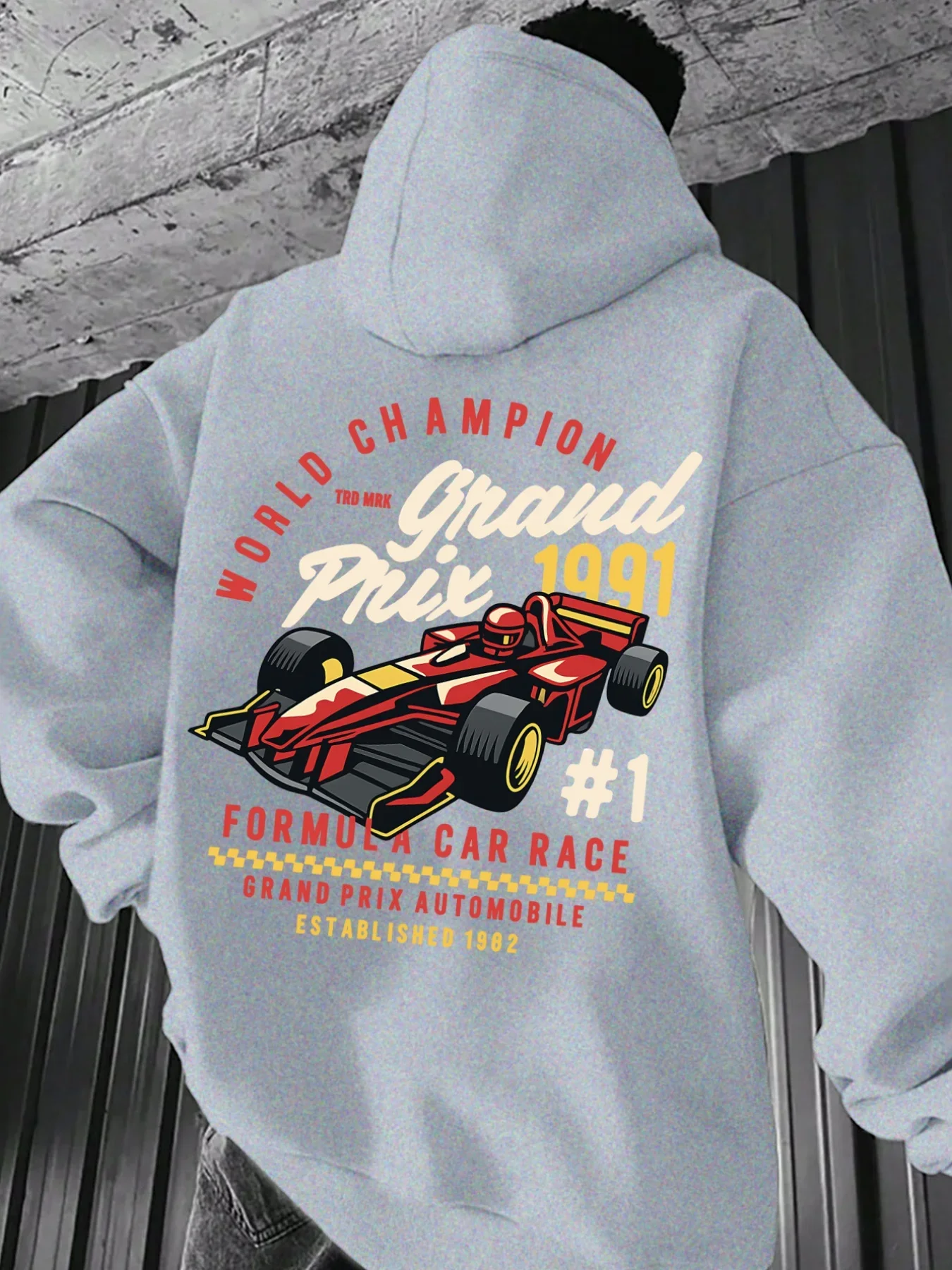Korean Hot Retro F1 Race Car Hoodie Grand Prix Letter Graphic Sweatshirt Unisex Loose Autumn Winter Hooded Top