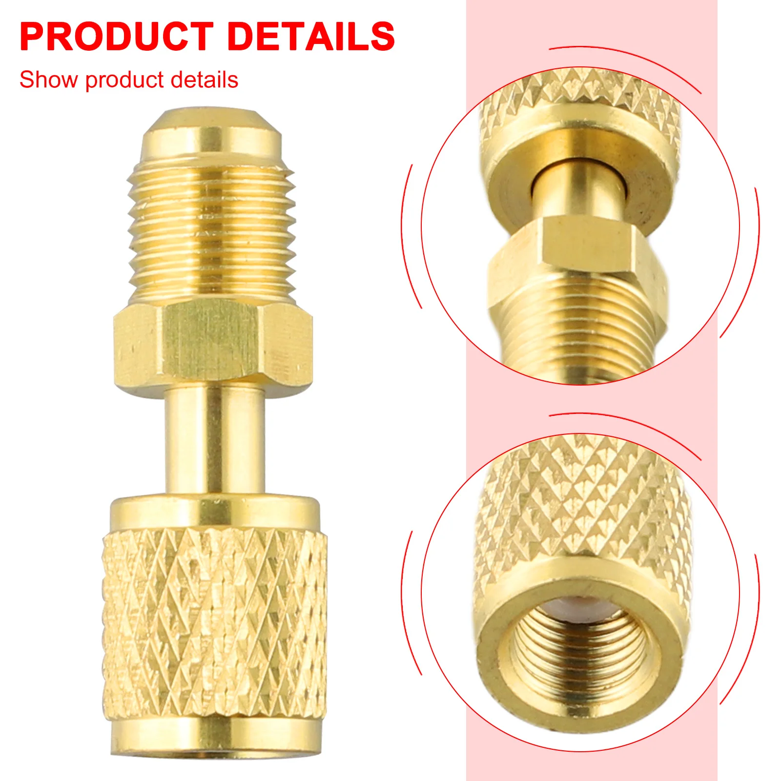 

Durable Adapter Female 5/16 X M1/4SAE 1PCS Brass Easy To Install For Air Conditioning Systems For R410 R32 R22