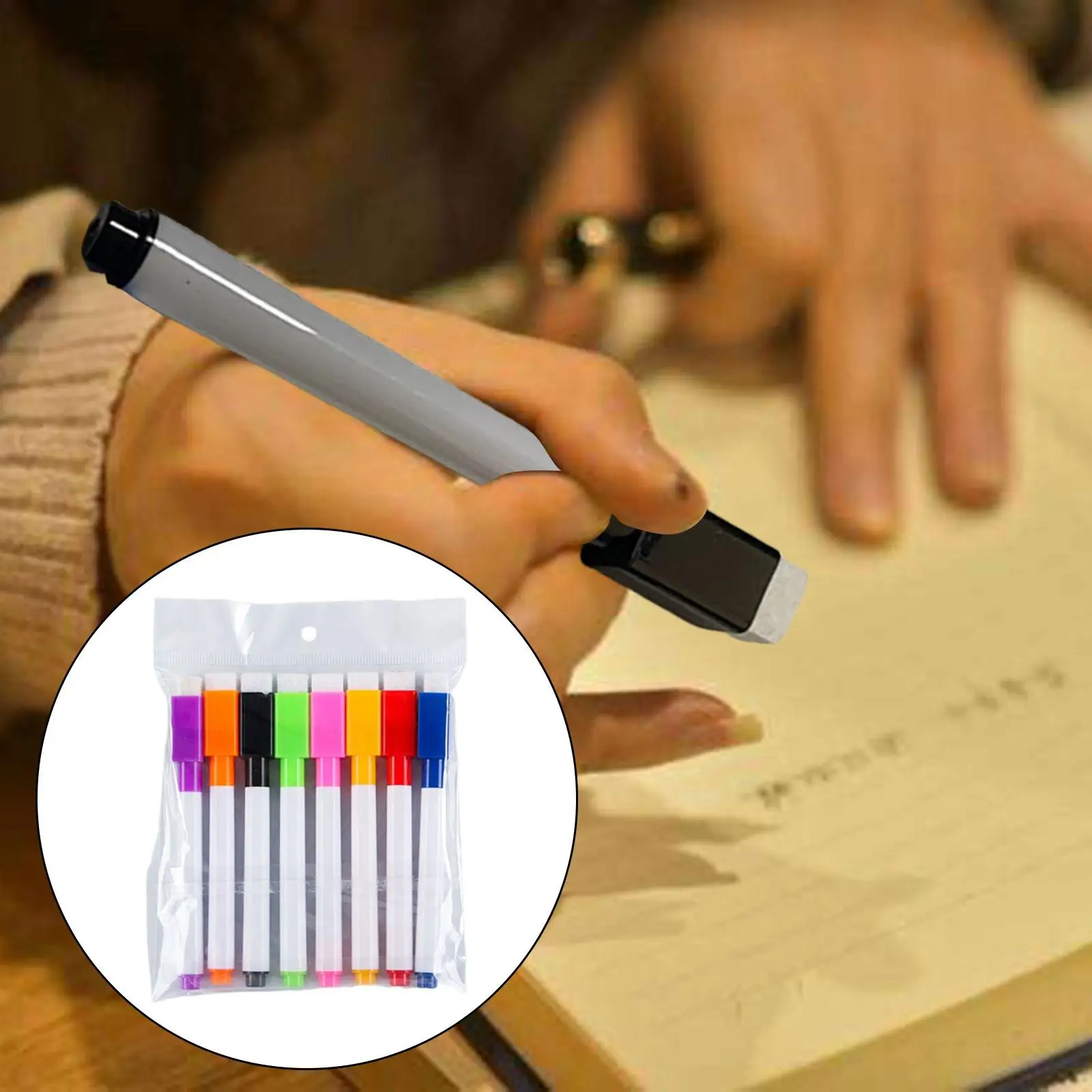 Rotuladores de pizarra blanca de colores surtidos, bolígrafos de limpieza para tablero, tableros de cerámica para el hogar, 8 Uds.