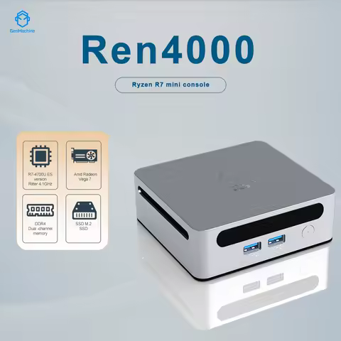 2.0GHz Up to 4.1GHz Windows 10/11 DDR4 64GB WiFi6 NUC gaming pc 2025 GenMachine New Mini PC Ren4000 4700U AMD Ryzen7 4700U CPU