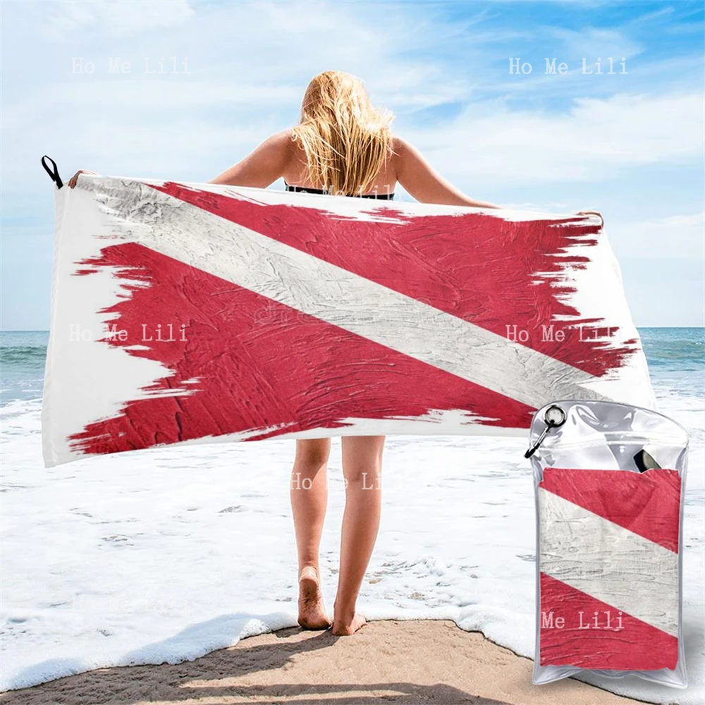 Diver Flag Graphics Customizable Oversized Beach Quick Dry Towel