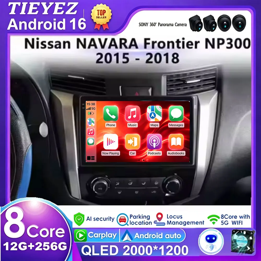 car radio Android 16 For Nissan NAVARA Frontier NP300 2015 - 2024 auto Multimedia Video Player GPS wireless carplay Head Unit 5G