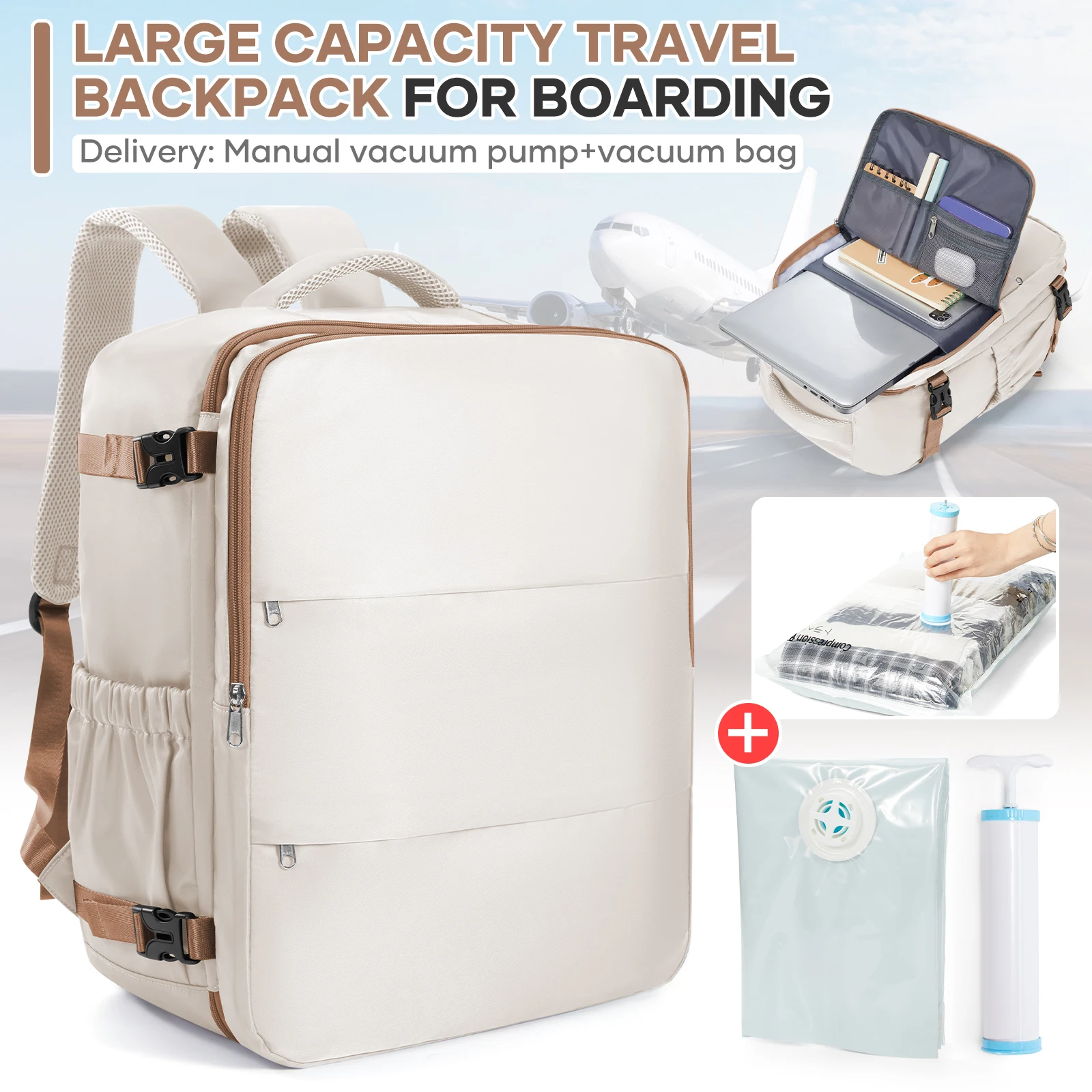 Cabin Airplane Travel Backpack 40x30x20 Ryanair Backpack Carry-on Luggage Wizzair Backpack Travel Bags Send Vacuum Bags and Pump