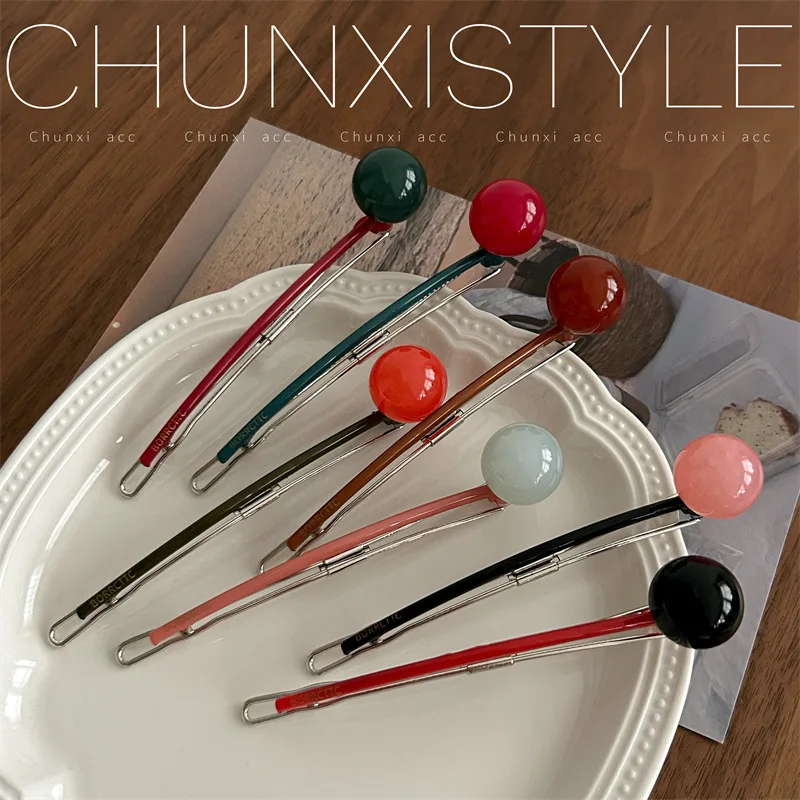 

Candy Color Hair Clips Round Ball Decor Frog Buckle Hair Pins for Women Cute Lovely Styling Hair Barrettes Accessories