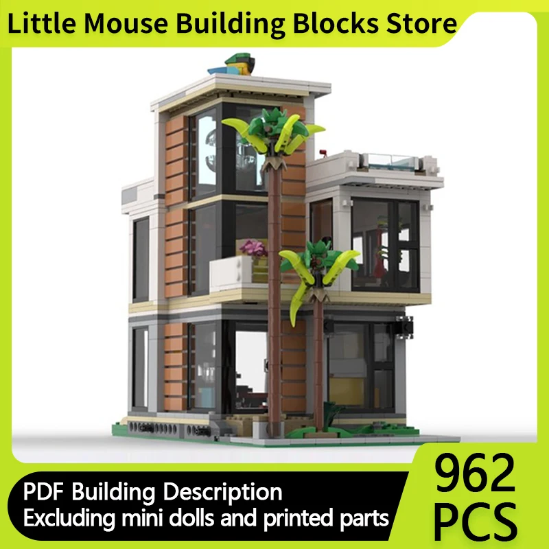 

Street View Model MOC Building Bricks City Residential Building Modular Technology Gifts Holiday Assemble Children Toys Suit