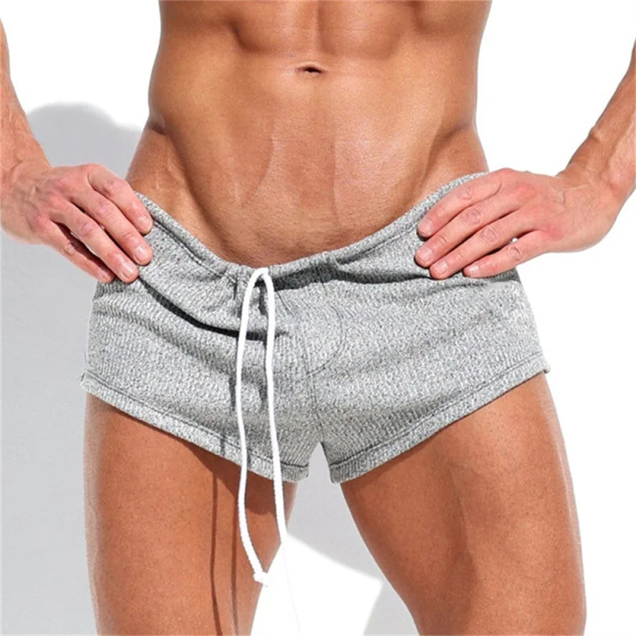 

Новинка 2023 года, летние мужские сексуальные повседневные шорты, мягкие дышащие повседневные спортивные брюки, однотонные спортивные брюки на шнурке, короткие брюки, пляжные шорты