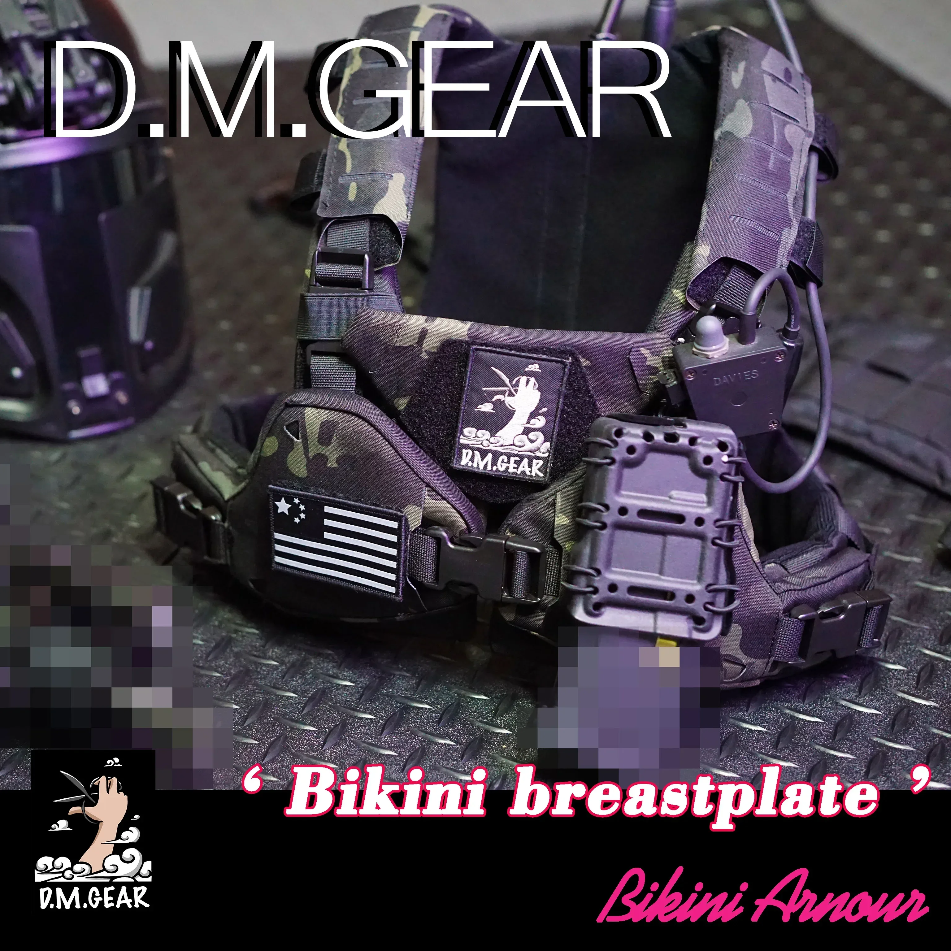 Imagem -06 - Dgear-tactical Bikini Armadura Vest Conjunto para Senhora Virilha Cintura Molle Equipamentos Engrenagem Leve Sexy Caça Guarda Pescoço