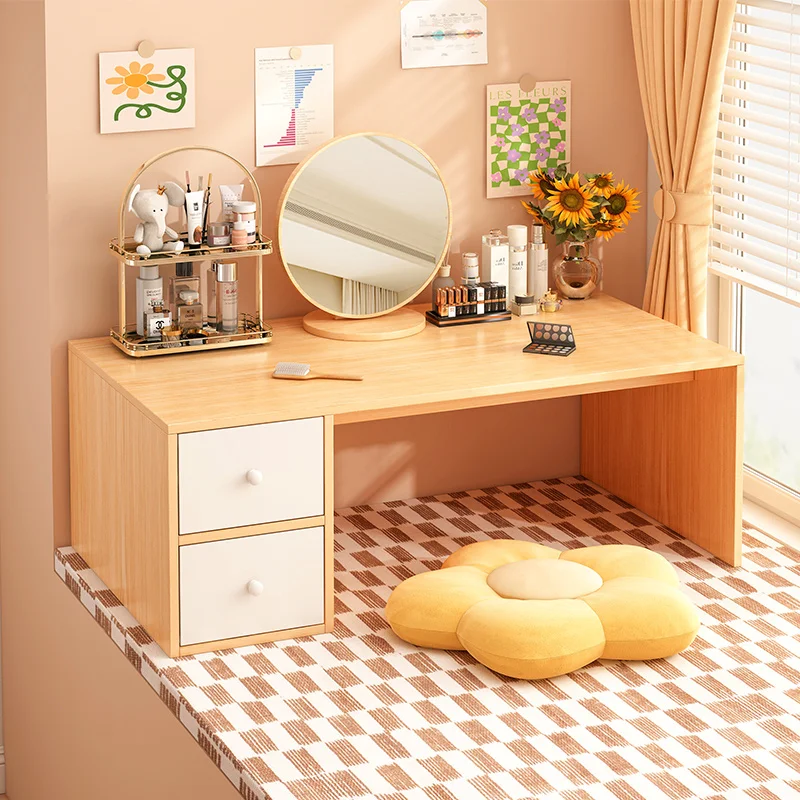 White Cream Vanity Table Storage Drawers Professional Vintage Nail Women Dressing Table Girl Mesa De Maquillaje Home Furniture