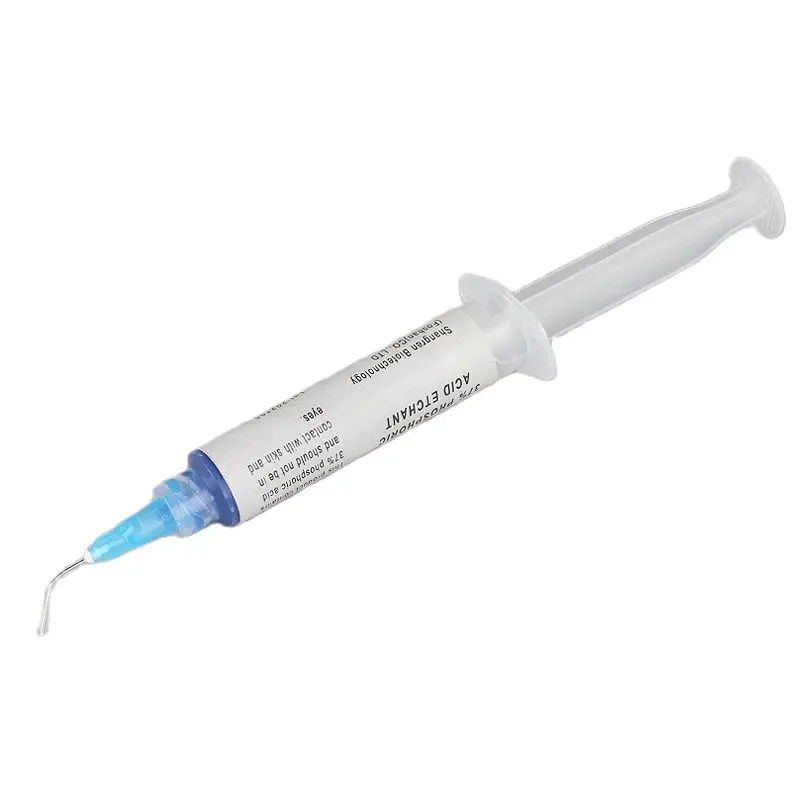 1PC 5ml Blue Etching Gel Dental 37% Phosphoric Acid Ortho Bracket Adhesive Bonding Syringe Composite Resin with Irrigation Tip