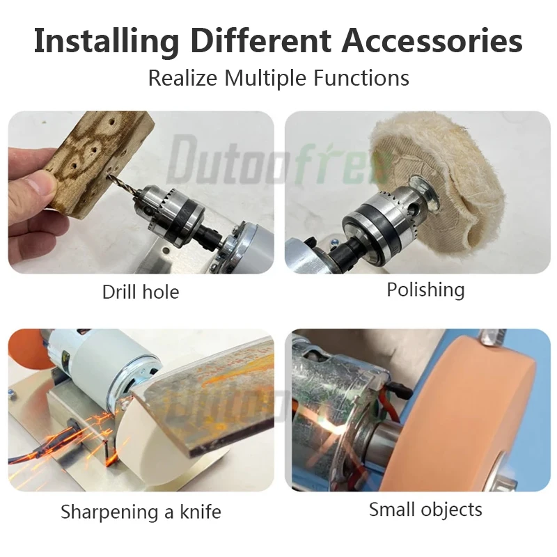 100W 775 Motor All Metal Stainless Steel Small Grinding Machine Household Small Electric Grinding Polishing Optional Accessories