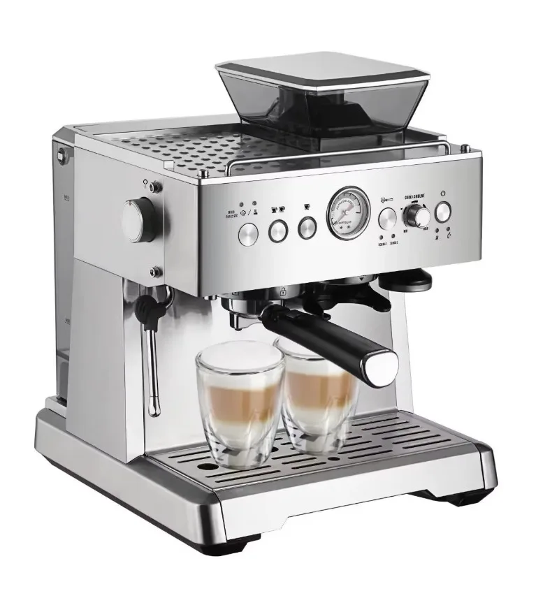 Coffee Making Equipment 2-in-1 Professional Commercial Espresso Machine with Stainless Steel Case